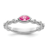 14k White Gold Stackable Expressions Pink Tourmaline and Dia. Ring